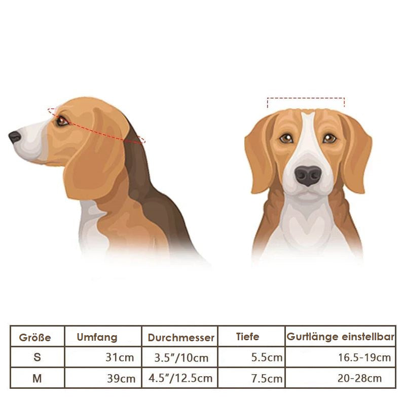 Robuster Hundehelm mit verstellbaren Riemen für sicheren Kopfschutz bei Outdoor-Aktivitäten, Reisen und Motorradtouren.