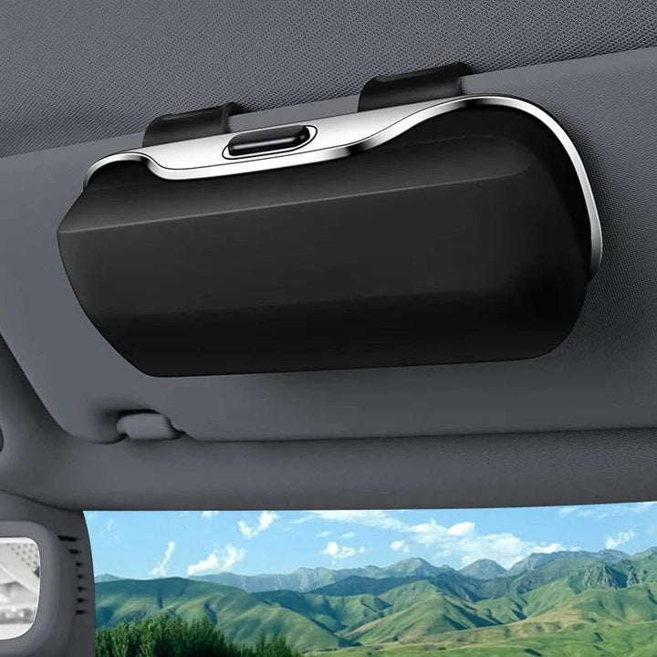 Stilvolles Kunstleder Sonnenbrillenetui für Auto, universeller Brillenhalter für Herren & Damen.