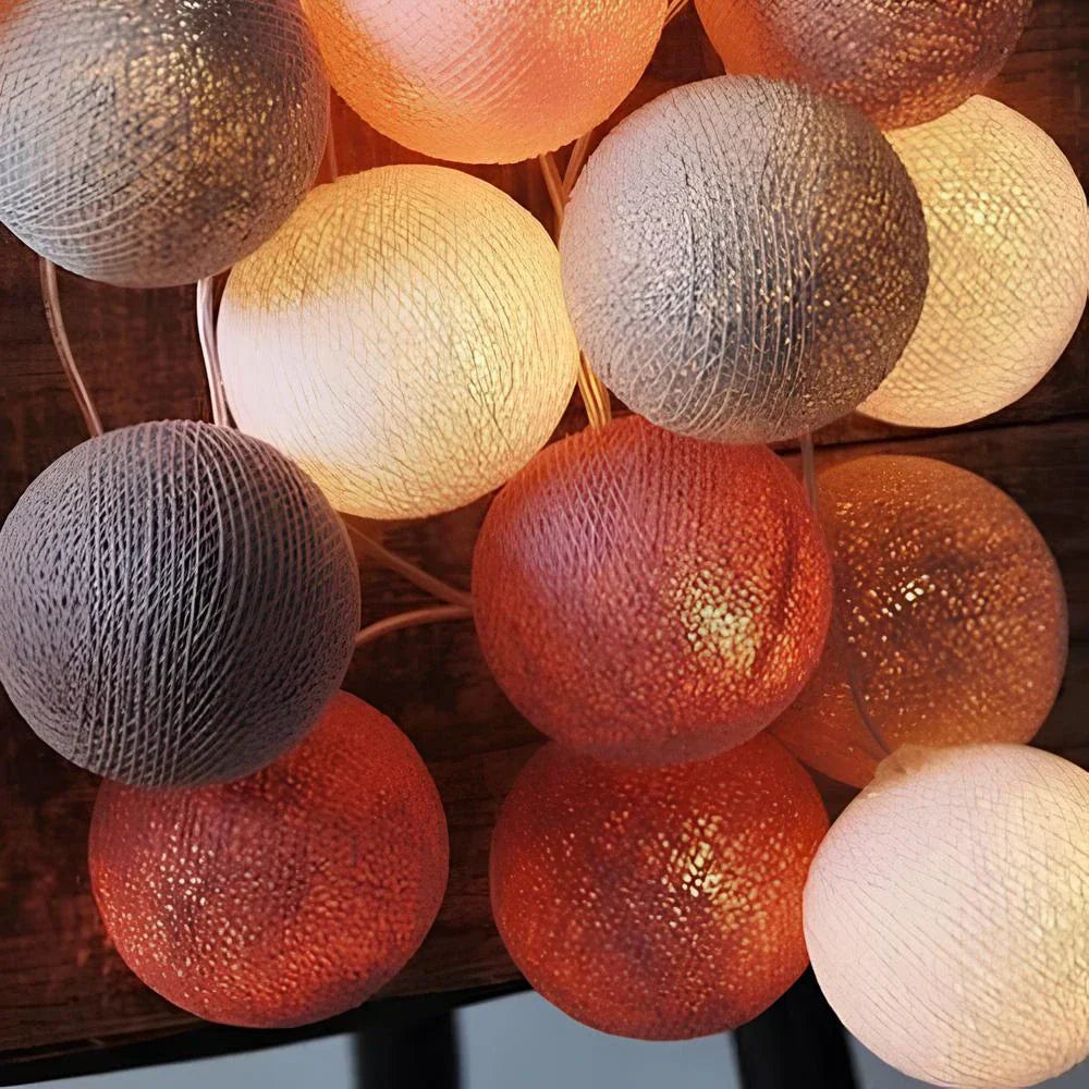 Vielseitige Baumwoll-Ballon Lichterkette, batterie- und USB-betrieben.