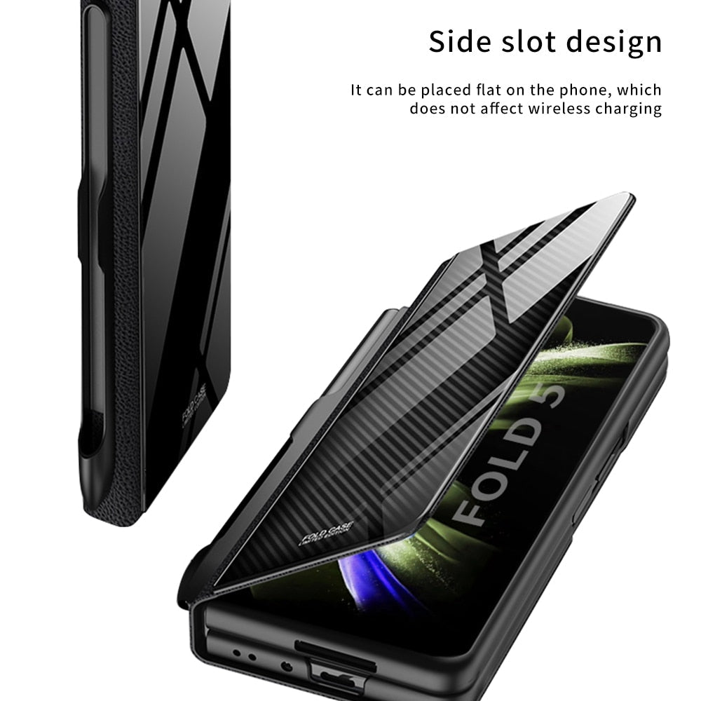 Stoßfeste Handyhülle für Samsung Galaxy Z Fold 5/4 mit Ständer und Kartenfach.