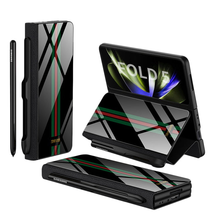 Robuste Schutzhülle für Samsung Z Fold 5/4 mit zusätzlicher Glasabdeckung.