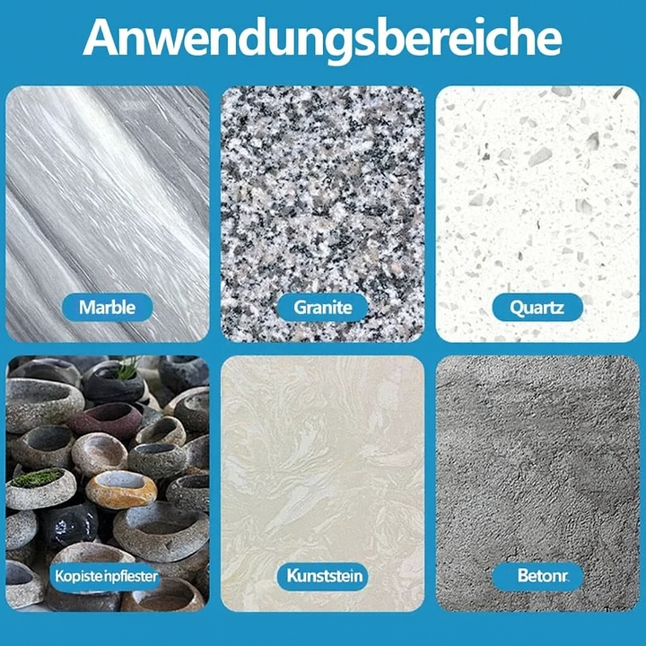 Effektives Diamant-Schleifwerkzeug StoneEdge Pro für Granit, Marmor & Quarzstein – auch für Nassschleifen geeignet.
