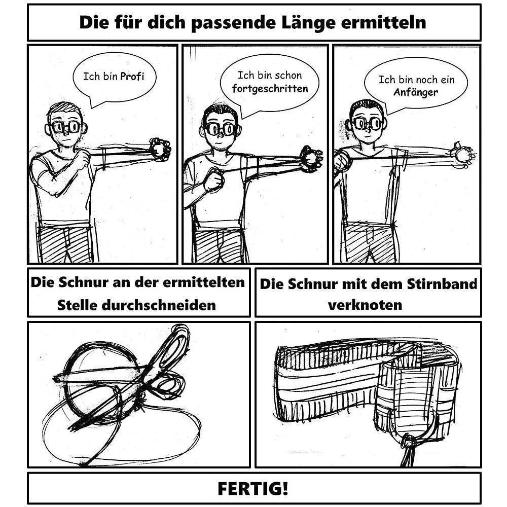 Elastisches, verstellbares Kopfband des StrikeReact Pro für sicheren Halt beim intensiven Koordinationstraining.