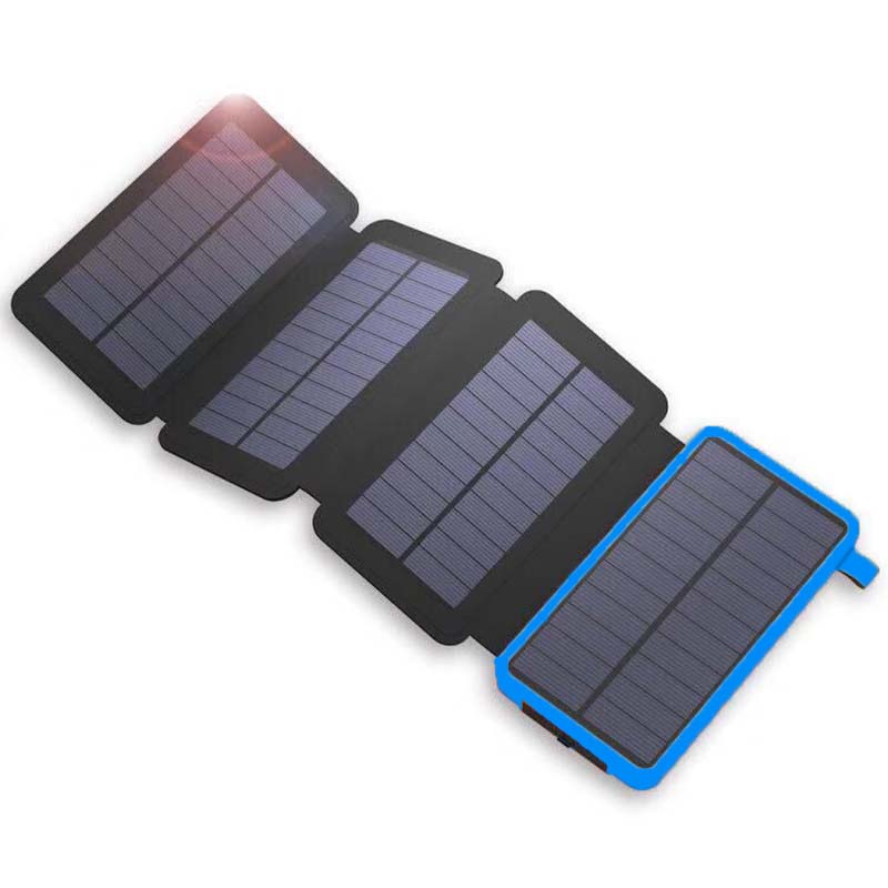 Effiziente SunCore 4-Panel Solar-Powerbank zum Schnellladen von Smartphones & Gadgets unterwegs. Mobile Energie.