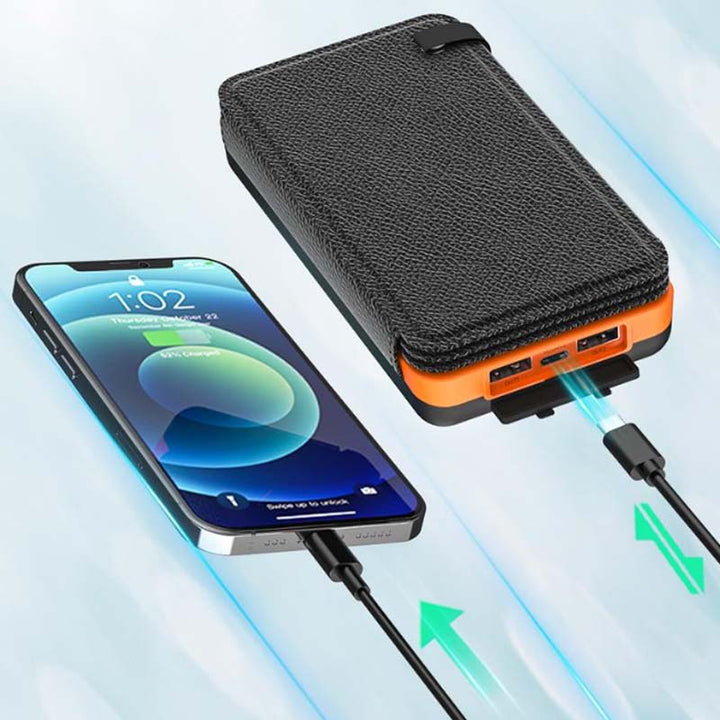 Kompakte, tragbare SunCore Solar-Powerbank für Reisen & Notfälle. Immer mobile Energie für Handy & USB-C Geräte.