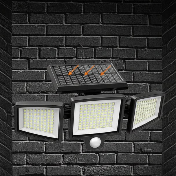 SUNDEFENSE Solar-Gartenlicht für Wandmontage, LED-Außenbeleuchtung mit Bewegungssensor und Fernbedienung.