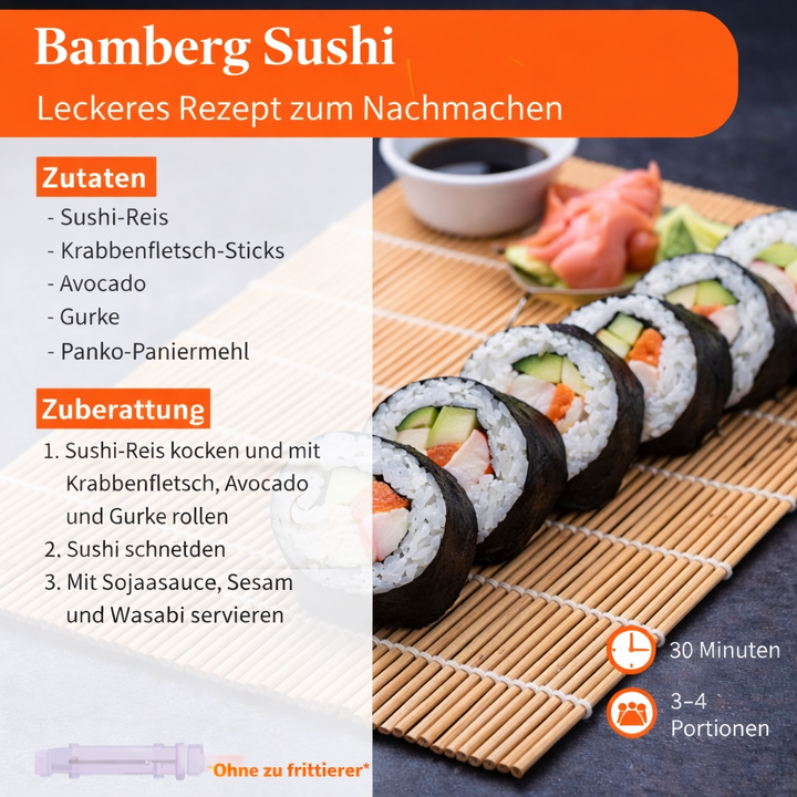 Das SushiParty Pro Kochzubehör: einfacher Sushi Maker für perfekte DIY Reisrollen zu Hause.