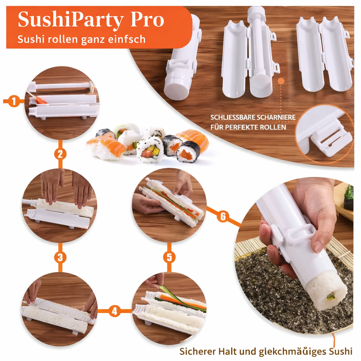 Robuster Sushi Maker, spülmaschinenfest, ideal für hygienische DIY Sushi Zubereitung.