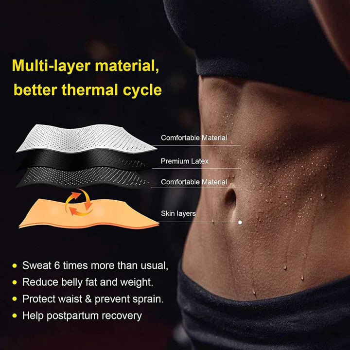Effektiver SweatPro Taillentrainer und Fitnessgürtel für Unisex-Anwendung, ideal als Bauchweggürtel beim Sport.