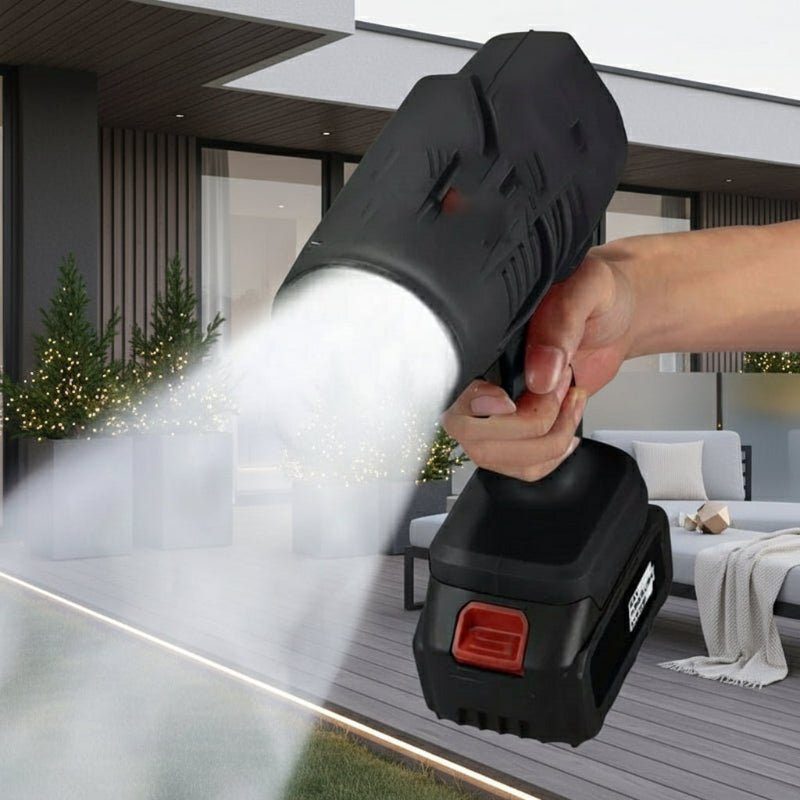 Kompaktes SWIFTFLOW Akku-Handgebläse zum präzisen Reinigen von Elektronik, Tastaturen und schwer erreichbaren Stellen.