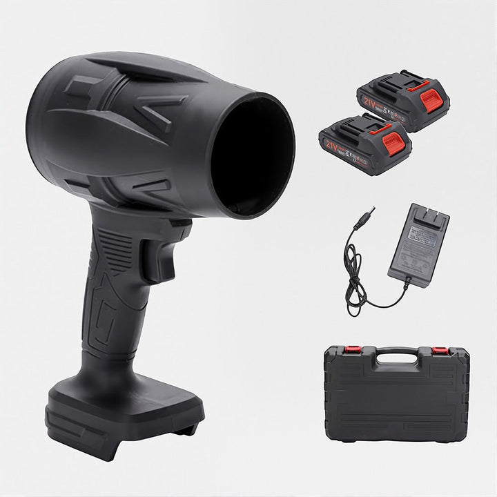 Ergonomisches SWIFTFLOW Handgebläse, kabellos und leicht, ermöglicht mühelose Reinigung von Autointerieur & Geräten.