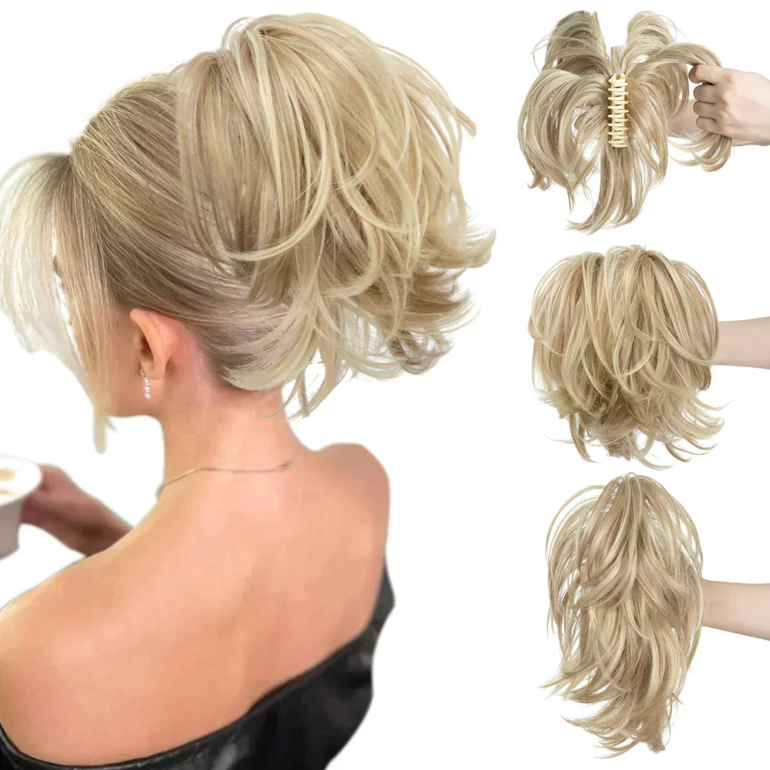 Synthetisches Dutt Haarteil mit Clip-In für Damen, einfache Haarverlängerung & voluminöse Frisuren.