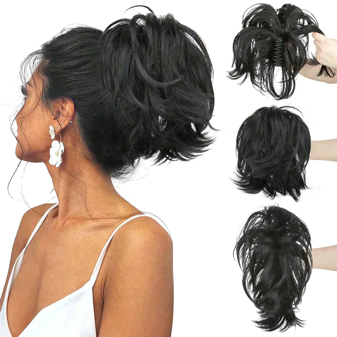 Clip-In Pferdeschwanz Haarverlängerung für Damen, synthetisch, bringt sofort Volumen & Länge.