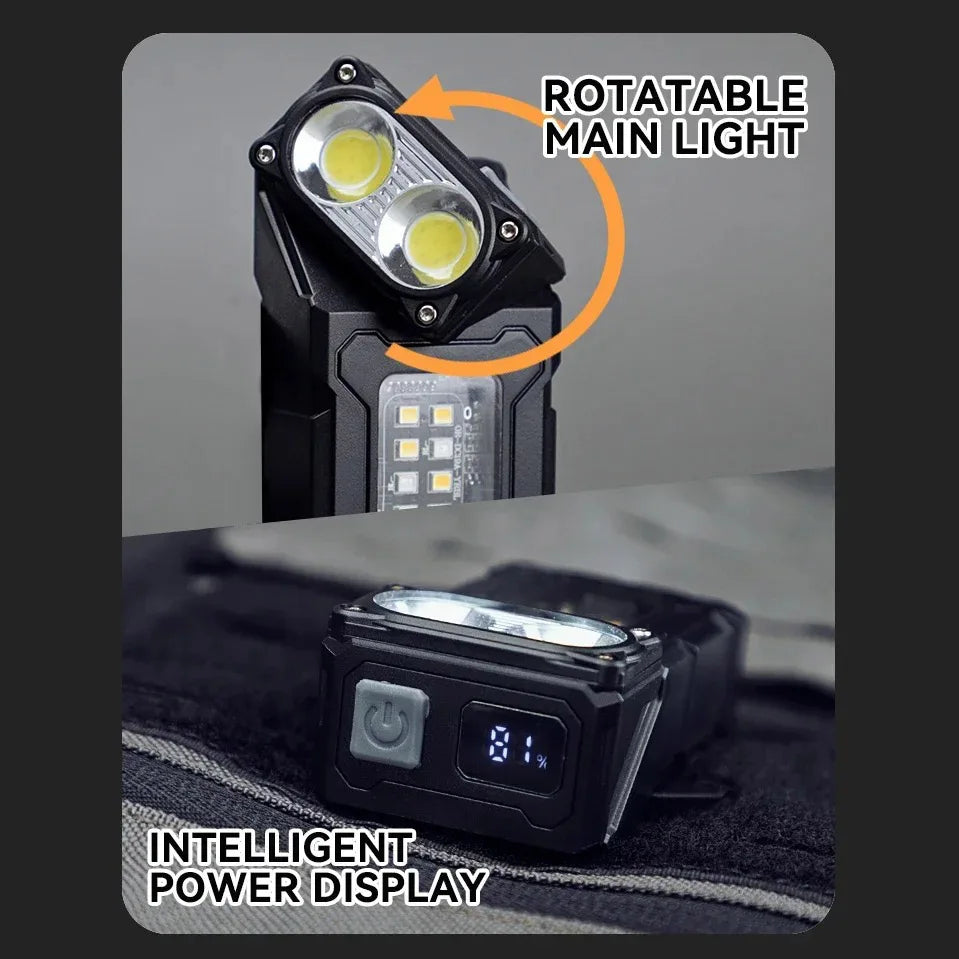 Wiederaufladbare Mini-Arbeitsleuchte, ideal als Werkstattlicht oder Notfalllampe dank starkem Magnet.