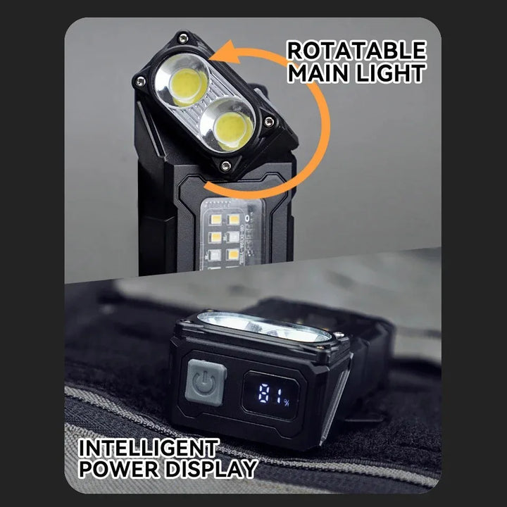 Wiederaufladbare Mini-Arbeitsleuchte, ideal als Werkstattlicht oder Notfalllampe dank starkem Magnet.