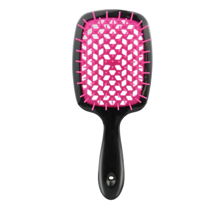 Ergonomische TangleFree Entwirrbürste für leichtes, schmerzfreies Durchkämmen; macht Haar glatt und knotenfrei.