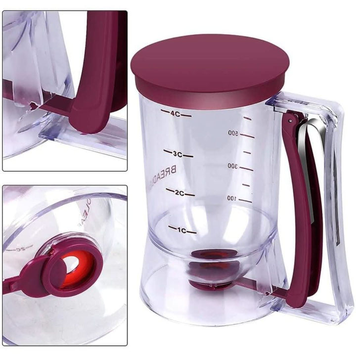 Detailansicht: Ergonomischer Teigspender mit Dosierfunktion für Teig, Backen leicht gemacht.