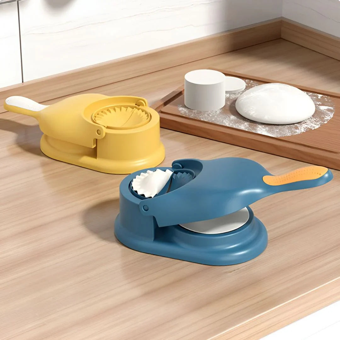 Teigtaschenpresse Duo für einfache, schnelle Zubereitung von Dumplings, Empanadas & Ravioli in zwei Größen.