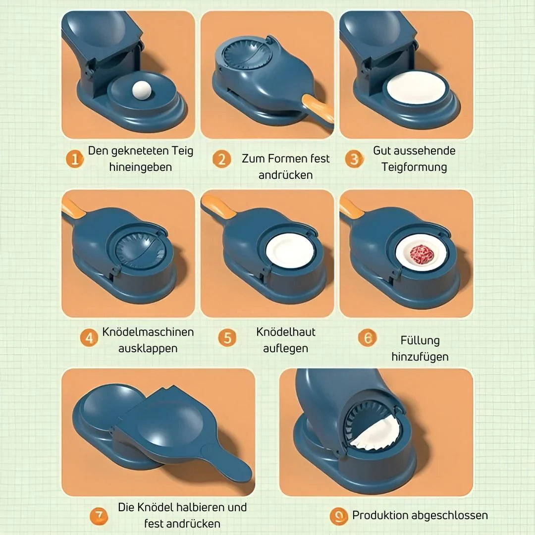 Vielseitiger Teigformer & Kochzubehör: Teigtaschenpresse Duo für perfekte Dumplings, Ravioli & mehr.