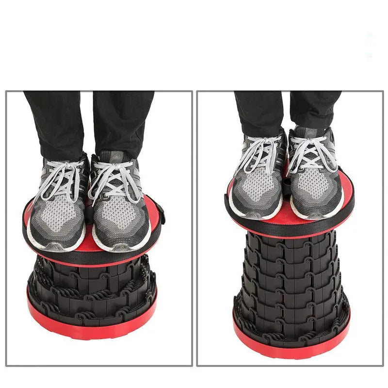 Leichter Teleskop-Klapphocker, ideal für Garten, Camping & Festivals. Schneller Aufbau, bequemer Sitz.