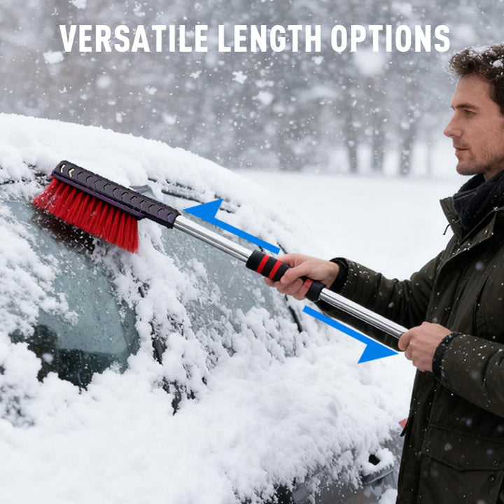 Fahrzeugscheiben von Eis befreien mit dem effizienten, kratzfreien Auto Eiskratzer und Teleskop-Schneebesen.