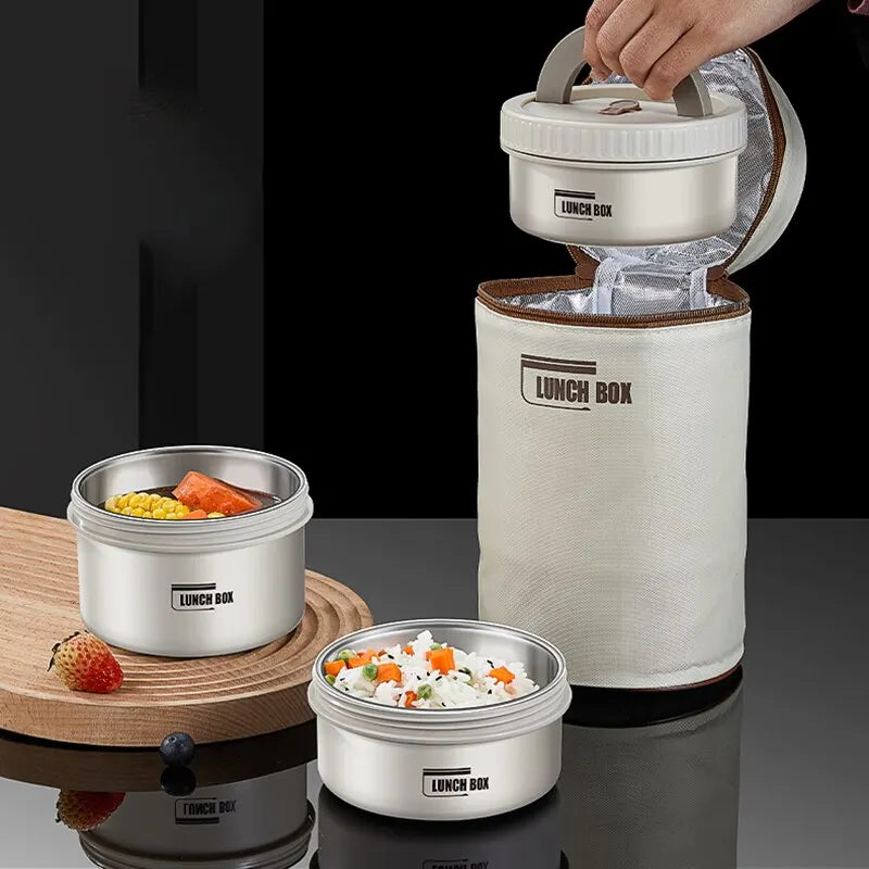 Isolierter Essensbehälter: Thermo Lunchbox Set, hält Mahlzeiten frisch & warm/kalt für To-Go-Mahlzeiten.