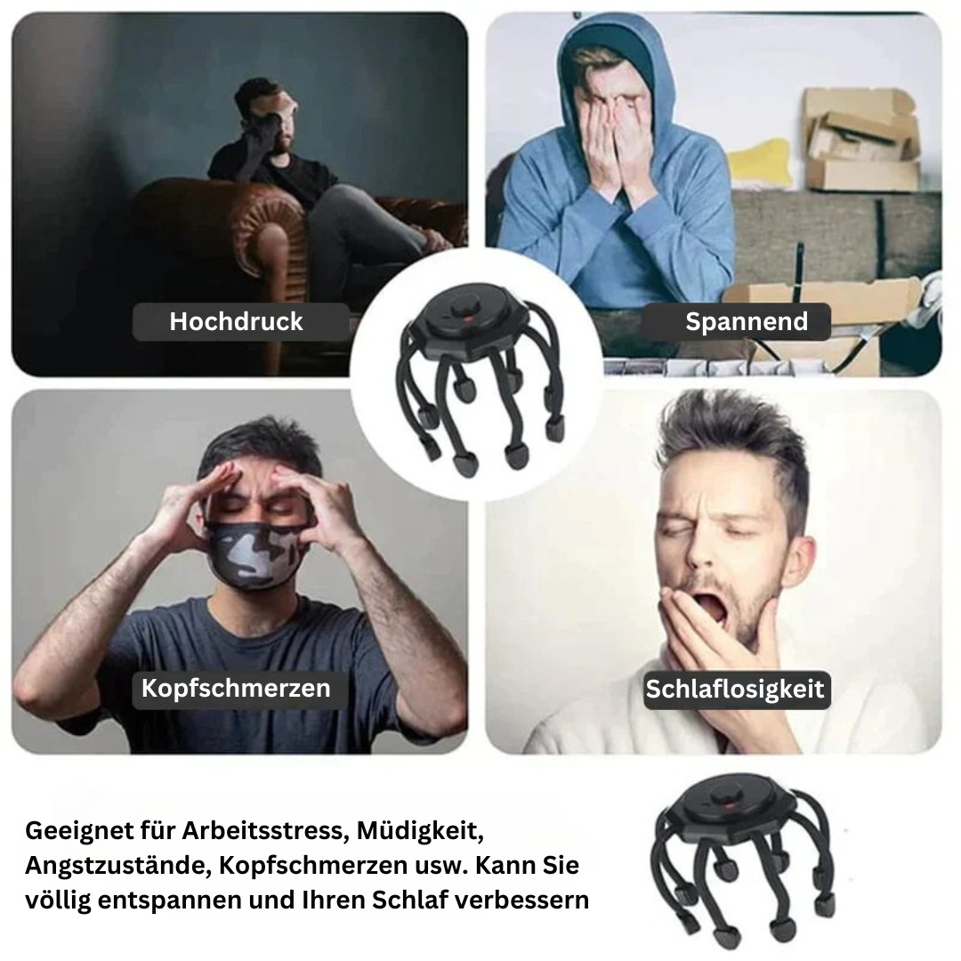 Tiefenentspannendes Kopfhautmassagegerät zur Stimulierung der Haarfollikel & umfassende Pflege.