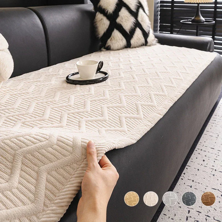 Gemütlicher Velours-Couchschutz, hautfreundlich & waschbar, perfekt für das Wohnzimmer mit Tieren.