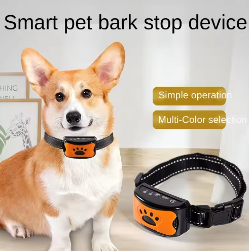 Verstellbares Anti-Bell Hundehalsband für verschiedene Größen, fördert die Erziehung und Bellkontrolle tierfreundlich.