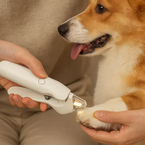 Sanfter LED-Tierkrallenschneider & Schleifer für sichere Krallenpflege bei Hund & Katze. Leise & effektiv.