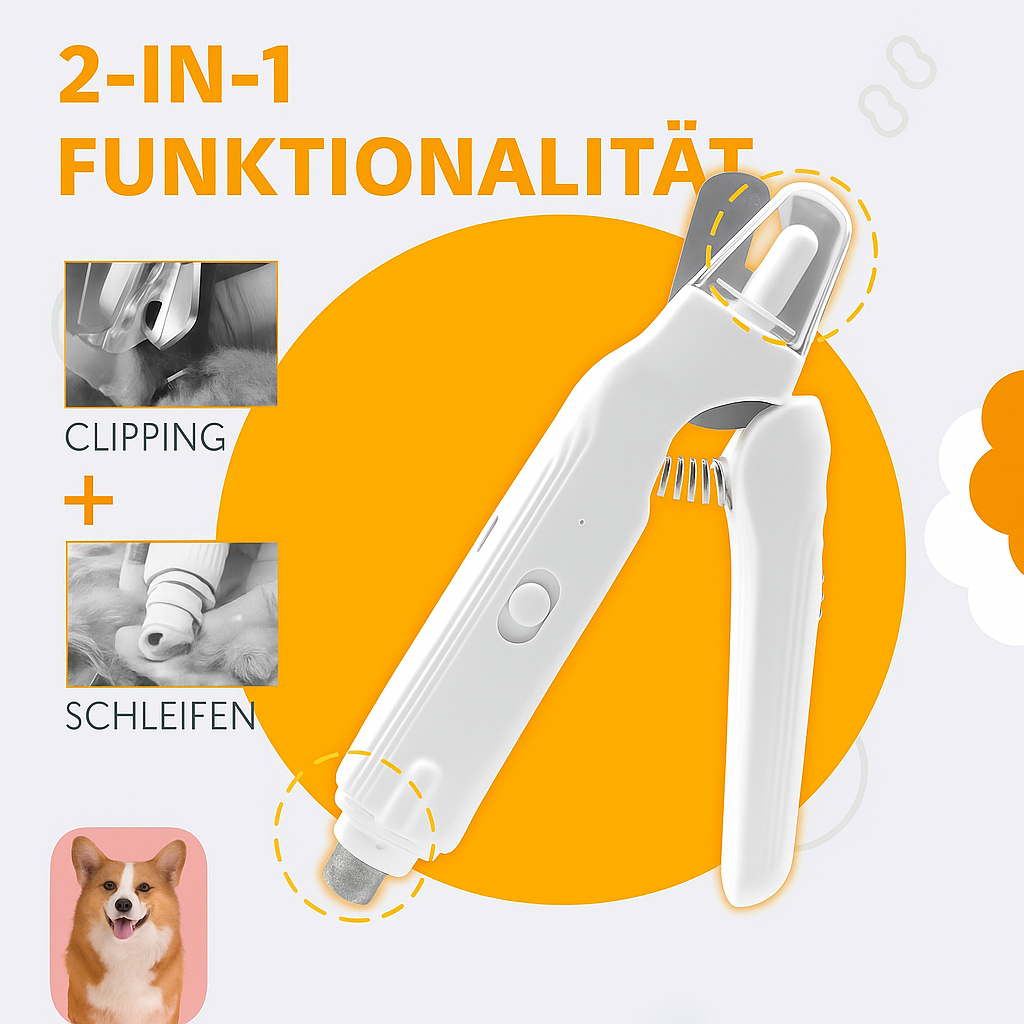 Professioneller LED-Krallenschneider & Schleifer für Hundekrallen & Katzenkrallen. Einfache & sichere Anwendung.