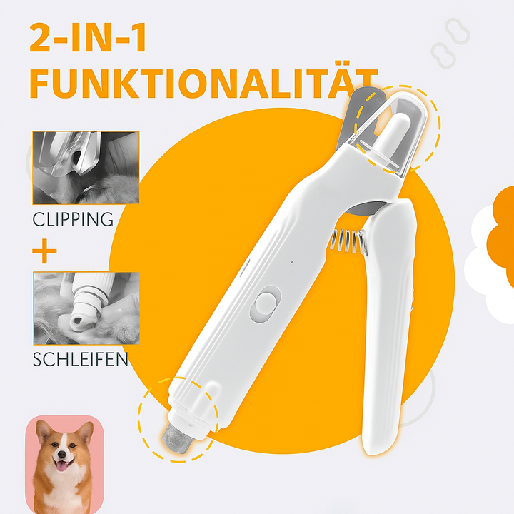 Professioneller LED-Krallenschneider & Schleifer für Hundekrallen & Katzenkrallen. Einfache & sichere Anwendung.