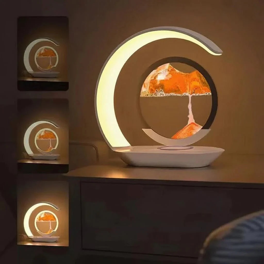 Ästhetische Sandkunstlampe mit dynamischen LED-Lichteffekten. Eine besondere Geschenkidee für Heimdekoration.