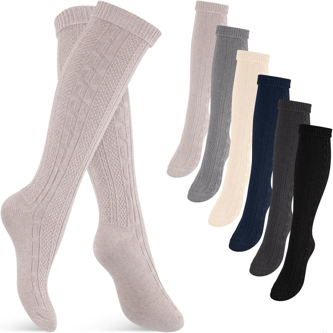 Komfortable Trachtenstrümpfe (2er-Pack) für Damen & Herren. Traditionelle Kniestrümpfe mit Strickmuster für Oktoberfest.