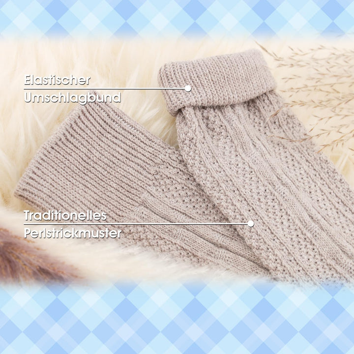 Trachten Kniestrümpfe 2er-Pack für Herbstmode. Bequeme traditionelle Socken für Damen & Herren, perfekt für Oktoberfest.