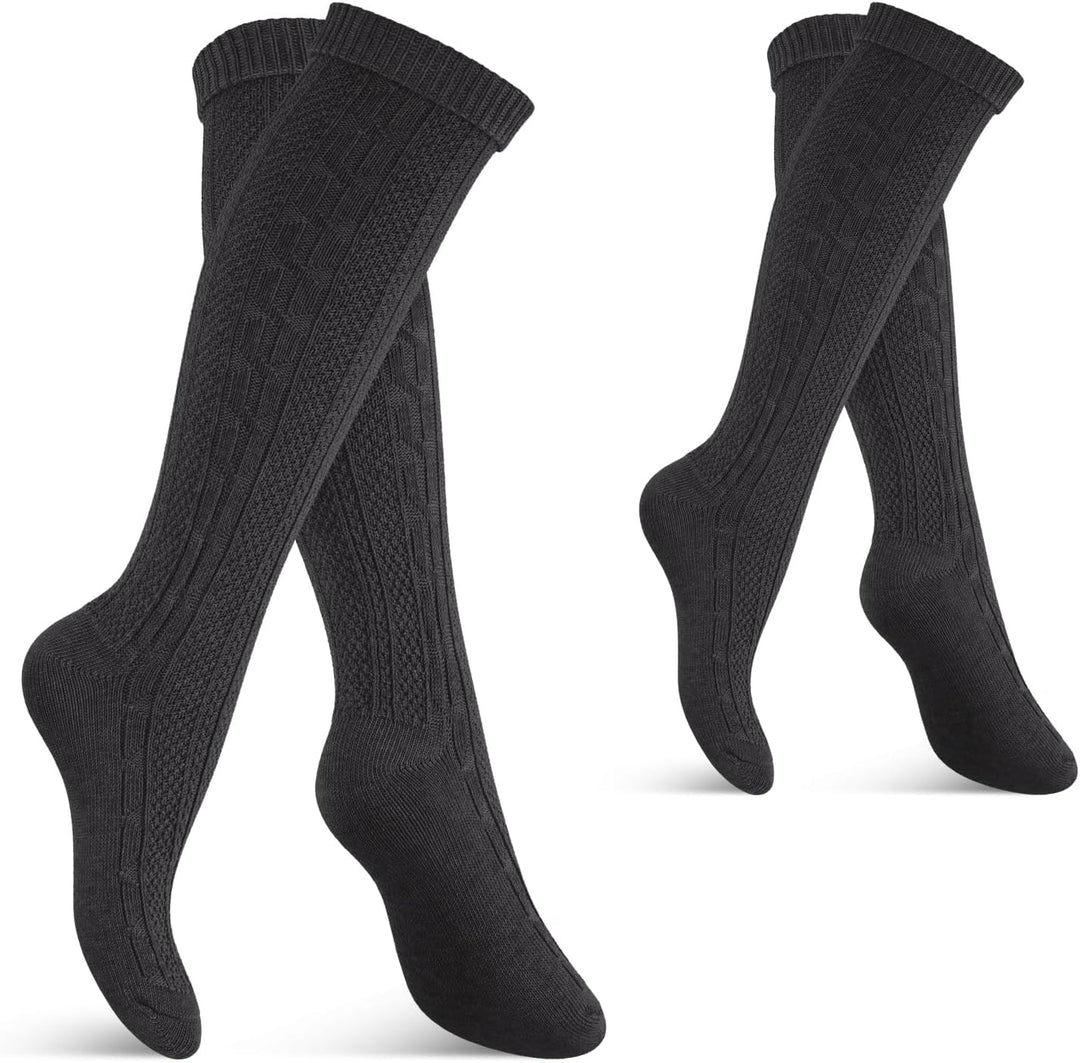 Traditionelle Trachten Kniestrümpfe (2er-Pack) im AlpenGlück Design. Ideal für Oktoberfest & Trachtenmode.