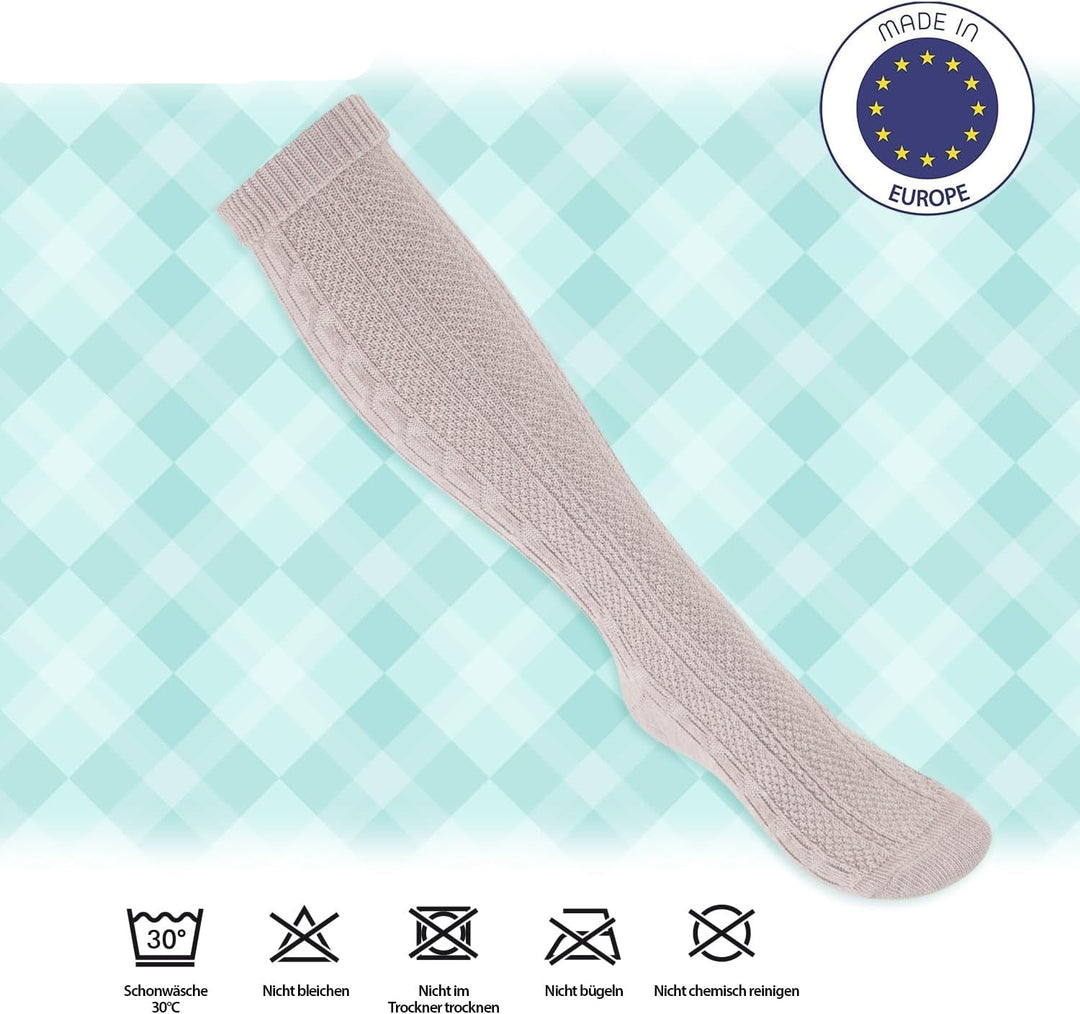 Vielseitige Trachtenstrümpfe (2er-Pack) für Damen & Herren. Bequeme Kniestrümpfe, perfekt für Oktoberfest & Trachtenfest.