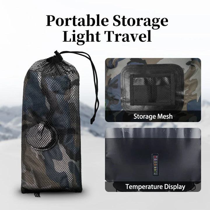 Mobile 20L Solardusche mit Duschkopf & Schlauch für Camping. Kompakte Lösung für warmes Wasser unterwegs.