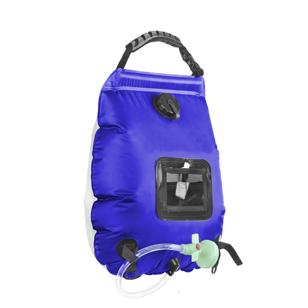 Unisex tragbare Solardusche 20L für Camper. Ideal für sauberes, warmes Wasser nach Wanderungen & Sport.