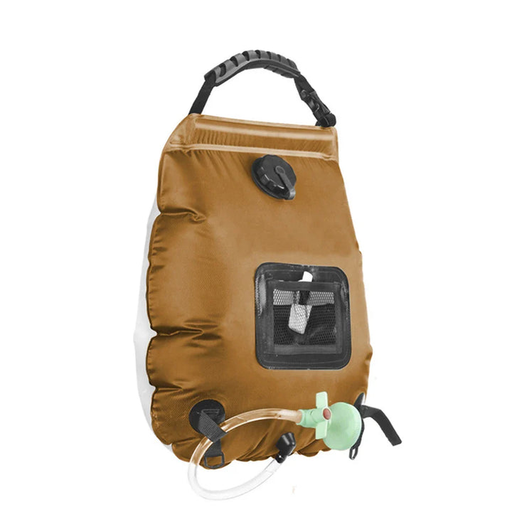 Einfach aufzuhängende 20L Solardusche. Schnell warmes Wasser genießen beim Camping & im Garten.