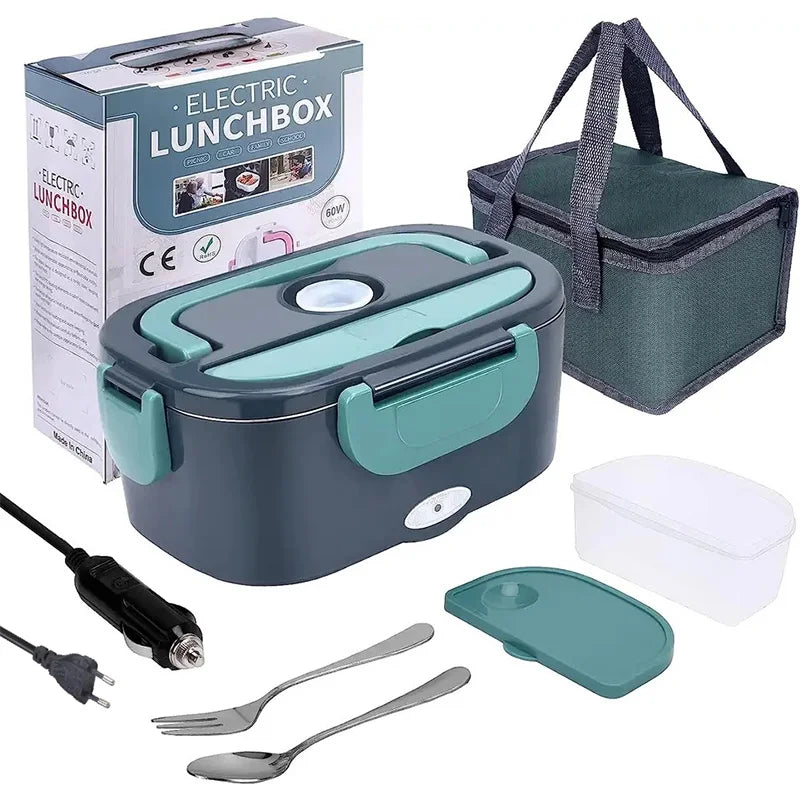 Tragbare elektrische Lunchbox (1,5L, 60W) mit Essenswärmer für warme Mahlzeiten im Büro, Auto & unterwegs.