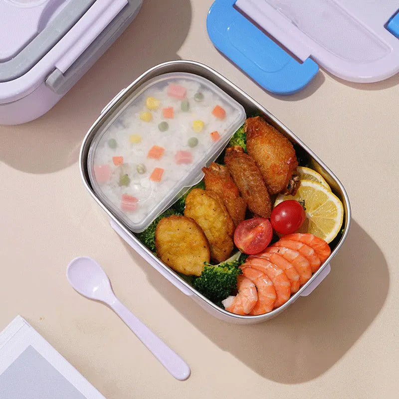 Auslaufsichere elektrische Lunchbox 1,5L. Hält Ihr Mittagessen warm, ideal für Büro, LKW und Reisen.