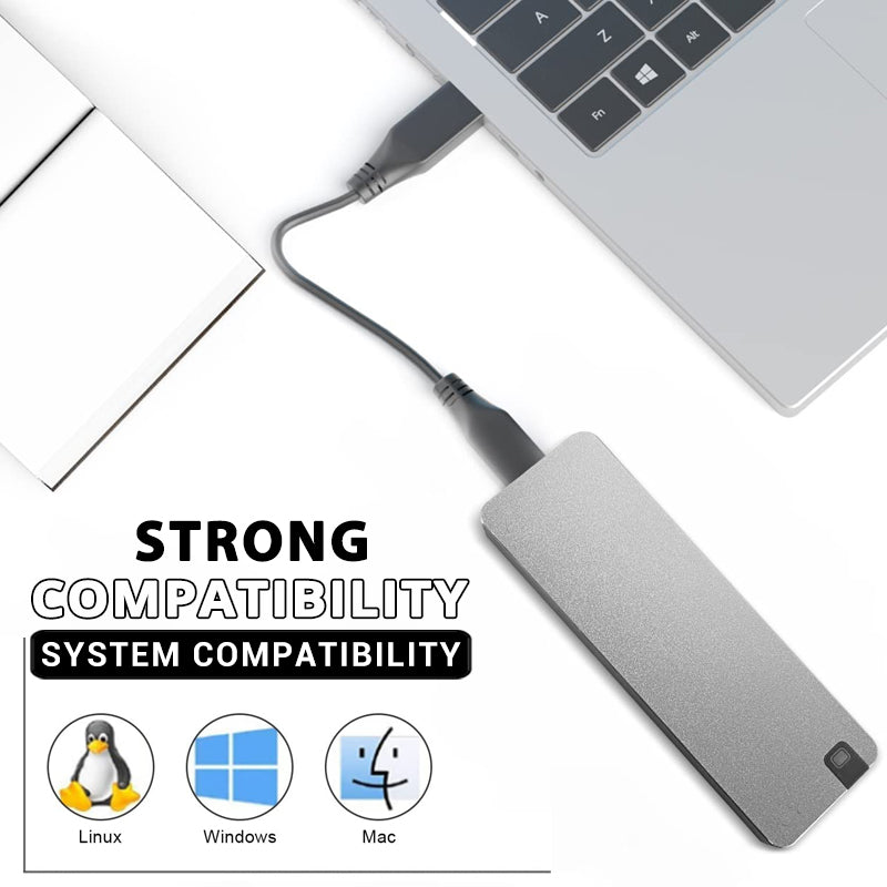 Kompakte USB-C externe SSD Festplatte, ideal für schnellen Datentransfer und Backup.