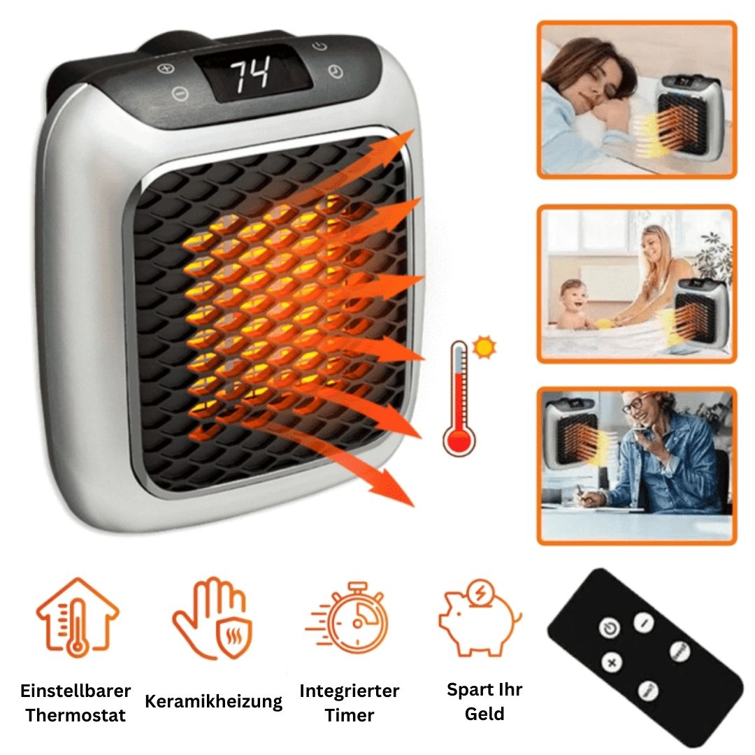 Tragbare HeatPulse Schnellheizung für effiziente Wärme im Büro oder zu Hause; energiesparender Raumheizkörper.