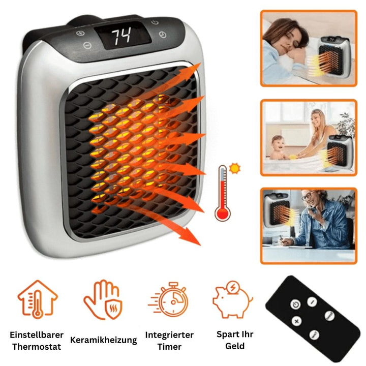Tragbare HeatPulse Schnellheizung für effiziente Wärme im Büro oder zu Hause; energiesparender Raumheizkörper.