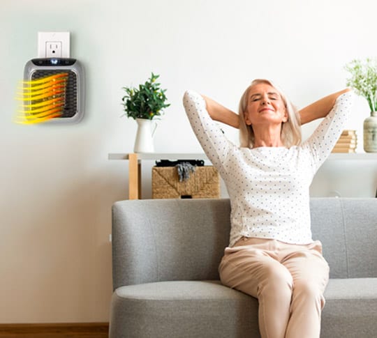 Effizienter HeatPulse Raumheizkörper in modernem Design. Schnelle und mobile Wärme mit Fernbedienung für Büro & Zuhause.