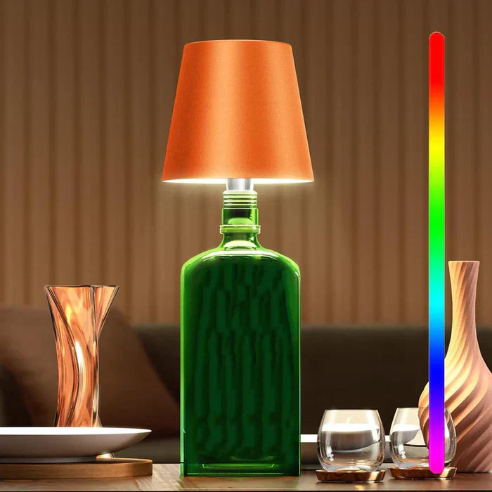 RGBIC LED Flaschenlampe, kabellos, dimmbar, kreiert farbenfrohes Stimmungslicht für jede Gelegenheit.