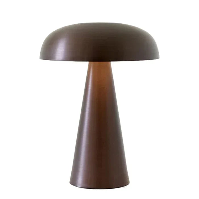 Tragbare LED Tischlampe, kabellos, dimmbar, Akku Lampe in Gold, Metall-Design, für Wohnzimmer & Schlafzimmer.