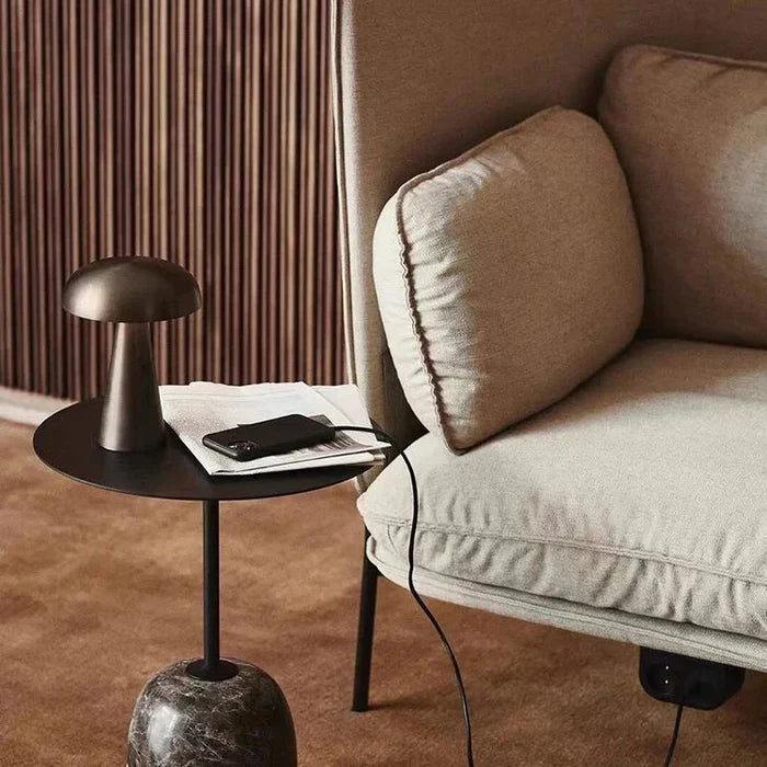 LED Akku Tischlampe, tragbar, dimmbar, Bronze Metall, perfekt als Wohnzimmer- und Schlafzimmerlampe.