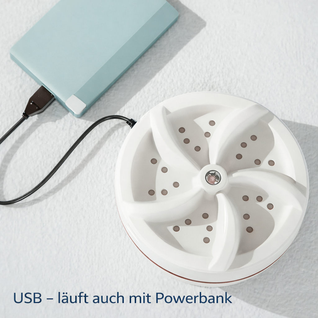 Effiziente kleine Waschmaschine, tragbar & leicht, ideal als Handwäsche-Ersatz auf Reisen.